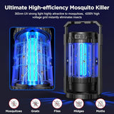 Evolpol Bug Zapper Outdoor Indoor, Mosquito Zapper with Large-Capacity 5000mAh Battery, 4 in 1 Insect Fly Zapper with Powerful Spotlights, Rechargeable & Cordless for Camping, Fishing, Patio, Home