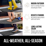 Gorilla Grip All-Season WeatherMax Doormat, 47x35, Durable Natural Rubber, Stain and Fade Resistant, Low Profile, Indoor Outdoor Door Mats, Easy Clean Patio Entrance Mat, Steel Chevron