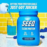 SEEQ Clear Whey Isolate Protein , 22g Protein, Zero Lactose/ Sugar, Keto-Friendly, Best Powder for Men and Women, Juicy Protein with 25 Servings (Blue Razz Freeze)