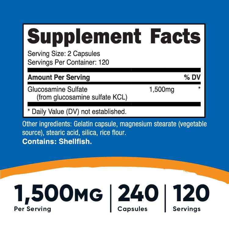 Nutricost Glucosamine Sulfate 750mg 240 Capsules 1500mg Per Serving Kate Minimalist