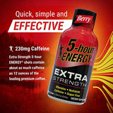 5-hour ENERGY Extra Strength Energy Shot | Berry Flavor | 1.93 oz. | 24 Count | Sugar-Free & Zero Calories | B-Vitamins & Amino Acids | 230mg Caffeinated Energy Shot | Dietary Supplement