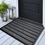 ubdyo Door Mat Outside Entrance - Extra Durable Rubber Welcome Mat Outdoor - Dirt Tripping Mat Indoor - Non Slip Outdoor Mats for Home Entrance Heavy Duty Outside Door Mat (30" x 17", Bright Grey)