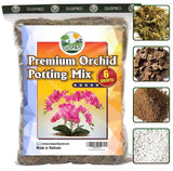 DUSPRO 6 Quarts Big Size Orchid Potting Mix with Forest Moss, Pine Bark Mulch, Perlite Stone & Coco Peat Mixture for Repotting Orchid Medium Sphagnum Soil Bulk for Root Growing