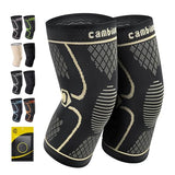 CAMBIVO Copper Knee Braces for Women and Men, 2 Pack Knee Compression Sleeve for Knee Pain, Arthritis,ACL, Meniscus Tear, Joint Pain Relief, Knee Support for Running, Working Out, Weightlifting( Gold, Medium)