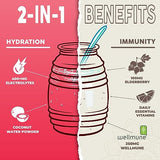 Salud 2-in-1 Hydration and Immunity Electrolytes Powder, Guava - 15 Servings, Guayaba Agua Fresca Drink Mix, Elderberry, Dairy & Soy Free, Non-GMO, Gluten Free, Vegan, Low Calorie, 1g of Sugar
