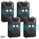 4 Pack Ultrasonic Rodent Repellent Under Hood Animal Repeller Battery Powered Rat Deterrent Out of Car Engines Mouse Blocker with LED Strobe Lights Car Truck RV Rodent Defense Vehicle Protection