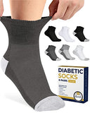 Pembrook Ankle Diabetic Socks for Women & Men | 6 Pairs | Wide Non Binding Socks Quarter Length | Edema Neuropathy Socks