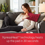 Sunbeam 002014-915-000 Xpressheat Heating Pad, Garnet Red, 12 x 15 inches