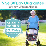 Vive Rollator Bag - Universal Travel Tote for Carrying Accessories on Wheelchair, Rolling Walkers, Transport Chairs, Mobility Scooters - Lightweight Handicap Medical Mobility Aid - for Women, Seniors