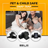 BARLAS Tunneled Safe Pest Control Rat Trap - Humane Dual Entry Traps for Rats and Mice - Rat Snap Traps with Safe Pedal Design- Outdoor Rodent Catcher for Home Office or Restaurants Pest Control