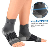 Plantar Fasciitis Sock (6 Pairs) for Men and Women, Compression Foot Sleeves with Arch and Ankle Support (Black, Gray, White, Large)