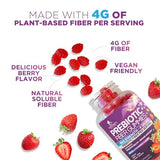 Nature's Nutrition Fiber Gummies 4g, Daily Prebiotic Gummy Fiber Supplement, Digestive Health Support - Supports Regularity & Digestion for Adults, Plant Based Soluble Fiber, Non-GMO - 120 Gummies