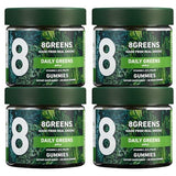8Greens Daily Greens Gummies - Superfood Booster, Energy & Immune Support, Made with Real Greens, High in Antioxidants, Vitamin C, B12, Folate, Spirulina - Apple Flavored, 50 Vegan Gummies, Pack of 4