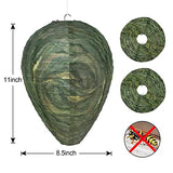 2 Pack Wasp Nest Decoy Waterproof Hanging Wasps Deterrent Fake Wasp Repellent for Hornets Wasps Yellow Jackets Outdoor,Garden,Yard