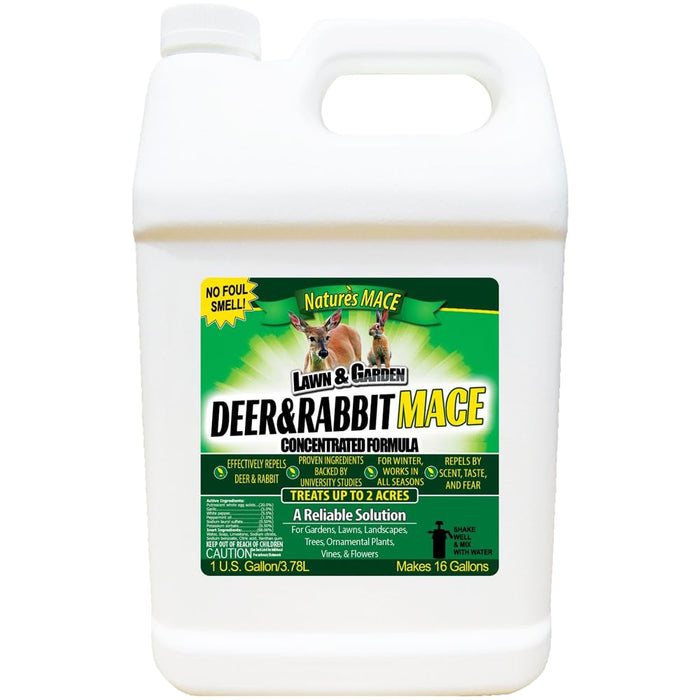 Nature’s MACE Deer & Rabbit Repellent 1 Gal Concentrate/Covers 2 Acres/Repel Deer from Your Home & Garden/Safe to use Around Children, Plants & Produce/Protect Your Garden Instantly
