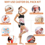 KANAV 4 Pack Castor Oil Pack Wrap for Waist & Neck & Knee - Reusable Organic Cotton Flannel Castor Oil Packs for Liver Detox Constipation Insomnia and Inflammation (Oil Not Included)
