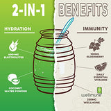 Salud 2-in-1 Hydration and Immunity Electrolytes Powder, Cucumber Lime - 15 Servings, Agua Fresca Drink Mix, Elderberry, Dairy & Soy Free, Non-GMO, Gluten Free, Vegan, Low Calorie, 1g of Sugar