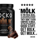 Jocko Mölk Whey Protein Powder (Chocolate) - Keto, Probiotics, Grass Fed, Digestive Enzymes, Amino Acids, Sugar Free Monk Fruit Blend - Supports Muscle Recovery & Growth - 31 Servings (2lb Old Tub)