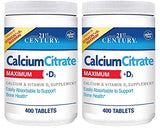 21st Century Calcium Citrate Plus D3 Maximum Tablets, 400 Count, 2 Count