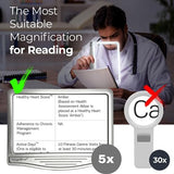 MagniPros 5X Large LED Page Magnifier for Reading with 3 Color Lighting Modes & Anti-Glare Lens to Reduce Eye Strain-Perfect for Small Print, Aging Eyes, Low Vision & Seniors