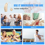 Kullre Hearing Aids, Hearing Amplifiers for Seniors Hearing Loss, Rechargeable with Volume Control, Noise Cancelling, Charging Case with Extra Long Battery Life