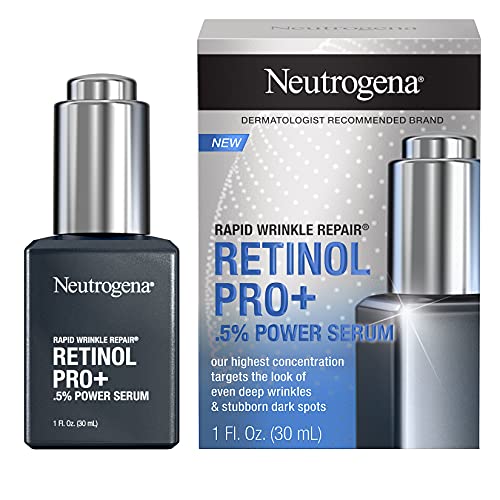 Neutrogena Anti-Aging Rapid Wrinkle Repair Retinol Regenerating Cream & Pro+, 0.5% Power Serum, Travel Size 1 Fl Oz, 0.5 Oz Mini, 1.5 Oz