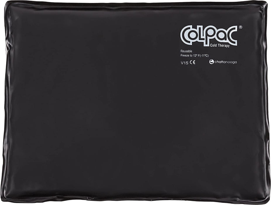 Chattanooga ColPac - Reusable Gel Ice Pack - Black Polyurethane - Standard - 10 in x 13.5 in - Cold Therapy - Knee, Arm, Elbow, Shoulder, Back - Aches, Swelling, Bruises, Sprains, Inflammation