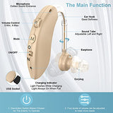 Hearing Aids, Enjoyee Hearing Aids for Seniors Rechargeable Hearing Amplifier with Noise Cancelling for Adults Hearing Loss, Digital Ear Hearing Assist Devices with Volume Control (Flesh)