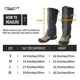 Frelaxy Leg Gaiters 100% Waterproof Hiking Gaiters, Hunting Gaiters with Upgraded Rubber Foot Strap, Adjustable Snow Boot Gaiters for Skiing Motorcycle Snowshoeing (Black, L)