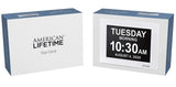 American Lifetime 【New 2024】 Dementia Clock Large Digital Clock for Seniors, Digital Clock Large Display with Custom Alarms, Clock with Day & Date for Elderly, Large Number Digital Clock White