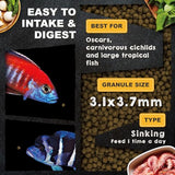 Ultra Fresh Cichlid Sinking Fish Food, Wild Sword Prawns, All Natural Ingredients, Carnivore Pellets for Large Cichlid and Tropical Fish, Royal Cichlid Premium Pellet 16 oz