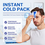 25 Pack - Instant Cold Packs - Instant Ice Packs for Injuries | Disposable Cold Compress Ice Pack for Pain Relief, Swelling, Inflammation, Sprains, Toothache - Cold Pack for Athletes