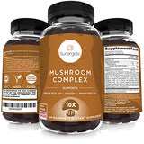 Sunergetic Premium Mushroom Gummies Supplement -for Immune Health, Brain, Mood & Stress Support - Mushroom Blend with Lions Mane, Chaga Extract, Reishi, Turkey Tail, Cordyceps (120 Gummies)