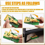 Qualirey 18 Pcs Mouse Traps Green Plastic Mice Trap Rat Traps House with Yellow Cheese Color Board Quick Sensitive Effective Mouse Trap Safe Reusable Sanitary Mice Traps for House, Garage, Outside