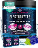 KEY NUTRIENTS Electrolytes Powder No Sugar - Tempting Blue Raspberry Electrolyte Powder - Hydration Powder - No Calories, Gluten Free Keto Electrolytes Powder Packets (20, 40 or 90 Servings)