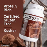 Quest Nutrition Chocolate Milkshake Protein Powder; 22g Protein; 1g Sugar; Low Carb; Gluten Free; 1.6 Pound; 45 Servings