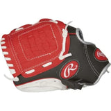 Rawlings | PLAYERS Series T-Ball & Youth Baseball Glove | Left Hand Throw | 10" | Dark Shadow/Red/White