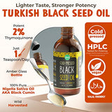 MAJU's Black Seed Oil 16oz: 3x% Thymoquinone, Cold Pressed, 100% Turkish Black Cumin Nigella Sativa Seed Oil (Better Than Organic), non-GMO, 100% Liquid Pure Blackseed Oil, Glass Bottle