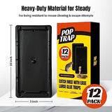 POPTRAP Rat Trap Heavy Duty & Large - 12 Pack, Super Sticky Mouse Trap with Ultra-Strong Glue, Mouse Glue Trap with Scent of Peanut Butter for Indoor & Outdoor, Non-Toxic & Long-Lasting