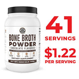 Bone Broth Protein Powder, Chocolate, Grass Fed 2lbs, 42 servings 17g protein, 13g Collagen. Low Carb, 2 net Carb, Dairy Free, Keto Friendly Bone Broth Protein Supplement with Collagen Types I & III