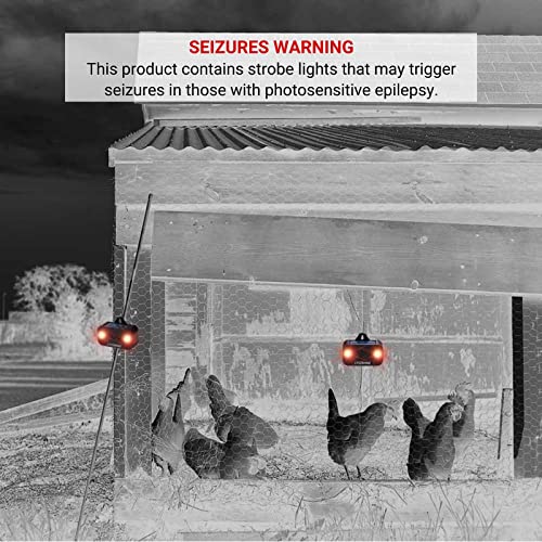 Lycoming Solar Predator Control Light Deer Repellent Raccoon Repellent for Nocturnal Animals Coyote Deterrent Devices with Red Strobe Lights Skunk Repellent for Garden - 8 Pack