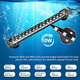 hygger 24/7 Mode Submersible Aquarium LED Light, Full Spectrum Hidden Fish Tank Light with 3 Rows Beads 7 Colors Auto On Off Sunrise-Daylight-Moonlight, Adjustable Timer Brightness 10W