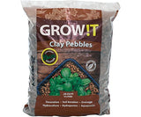 GROW!T GMC10L - 4mm-16mm Clay Pebbles, Brown, (10 Liter Bag) - Made from 100% Natural Clay, Can be used for Drainage, Decoration, Aquaponics, Hydroponics and Other Gardening Essentials