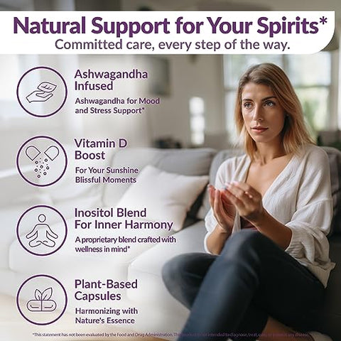 Intimate Rose Myo-Inositol & D-Chiro Inositol Blend - 40:1 Blend - Fertility, Hormonal Balance Support, PCOS, Ovarian Function - Vitamin D & Ashwagandha for Mood & Stress Support, 3 Bottles