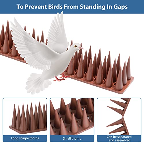 Bird Spikes, 20 Pack Bird Squirrel Raccoon Pigeon Cat Animal Deterrent Spikes for Outside Anti Bird Defender Spikes Outdoor to Keep Birds Away