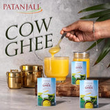 Patanjali Grass Fed Cow Ghee 1Lt- Energy Infused, Low in Lactose, Low in Casein, Non-GMO, Vegetarian, Gluten free, Keto and Paleo friendly.