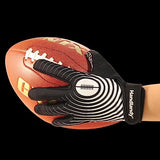 HANDLANDY Sticky Youth Football Gloves for Boys Girls, Cool Flexible Kids Football Gloves, Silicone Grip Wide Receiver Gloves Youth (Black and White, Small)