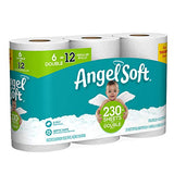 Angel Soft Toilet Paper, 6 Double Rolls, 6 = 12 Regular Bath Tissue Rolls