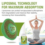 800 MG Liposomal Sulforaphane, Powerful Dual-Delivery for Maximum Absorption & Potency, Full-Spectrum Broccoli Extract, Antioxidant & Liver Supplement, 60 Softgels
