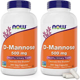 Now D-Mannose 500 mg, 300 Capsules - Vegan Non GMO Supplement for Women and Men - Supports Healthy Urinary Tract, Cleanses The Bladder